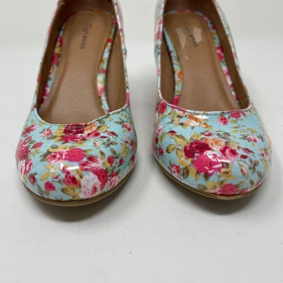 Zigi Soho Barbie Women's Pump Heels Slip On Pink Rose Floral Multicolour Size 6 - Picture 3 of 9